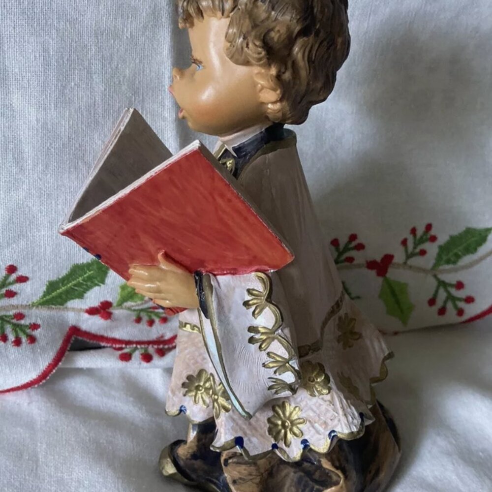 1986 FONTANINI Italy E. SIMONELLI Choir Boy Figurines 7.25" Vintage w/Book - Picture 2 of 5